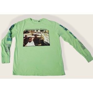 Boyz N The Hood Ice Cube Shirt Graphic Green Long Sleeve Crewneck Mens SZ M